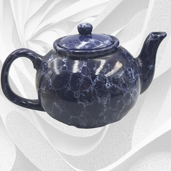 Elegant Blue Marble Teapot - Picture 5 of 9